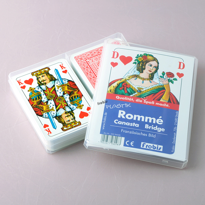 5 Skat Kartenspiele 100% Plastik Deutsches Bild Kornblume Spielkarten Frobis 