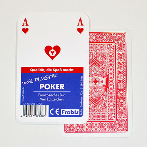 Frobis Plastik Poker Karten 4 Eckzeichen in Rot