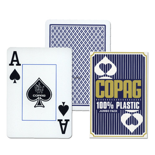 1 Copag Plastik Poker Karten Jumbo Face 2 Pips in Blau