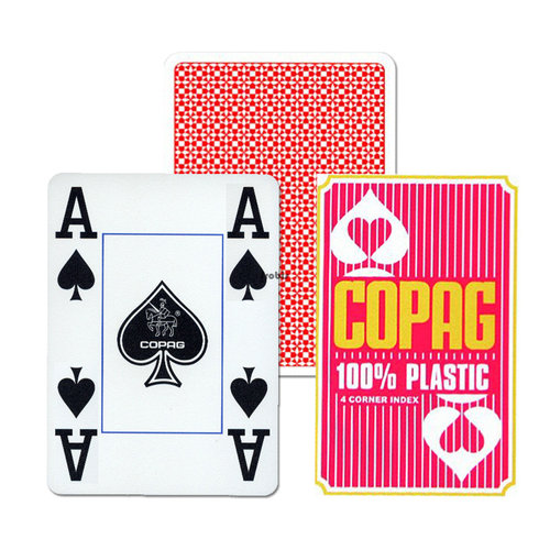 1 Copag Plastik Poker Karten Jumbo Face 4 Pips in Rot